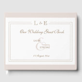 Monogram Ampersand Wit Roze Goud Elegante Bruiloft Gastenboek (Voorkant)
