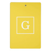 Monogram ananananas Geel Wit omgevormd Initiaal Mini Klembord (Achterkant)