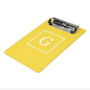 Monogram ananananas Geel Wit omgevormd Initiaal Mini Klembord