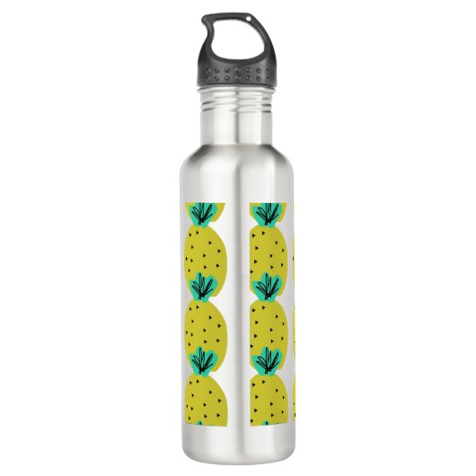 Monogram ananananas Geometrische hulpmiddelen Waterfles (Achterkant)