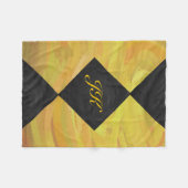 Monogram ananananas Yellow en Black Diamond Fleece Deken (Voorkant (Horizontaal))