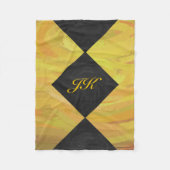 Monogram ananananas Yellow en Black Diamond Fleece Deken (Voorkant)