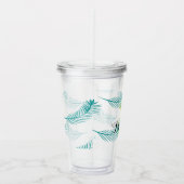 Monogram ananananastisch Plant Leaf Pattern Name Acryl Drinkbeker (Rechts)