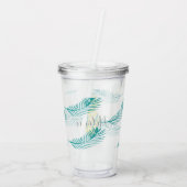 Monogram ananananastisch Plant Leaf Pattern Name Acryl Drinkbeker (Achterkant)