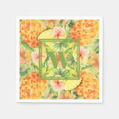 Monogram anananas Flowers Greenery Servet (Voorkant)