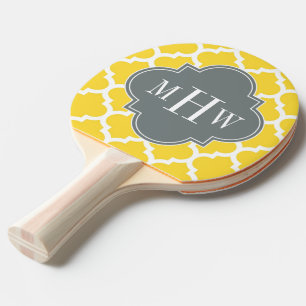 Monogram anananas Marokkaans #5 Initiaal houtskool Tafeltennisbatje