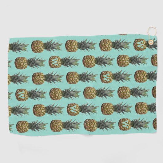 Monogram Ananas Fruit Patroon Golf Handdoek (Horizontaal)