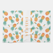 Monogram Ananassen Fruitpatroon Theedoek (Horizontaal)