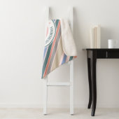 Monogram Anchor Trendy Stripes Pink Nautical Beach Sherpa Deken (In situ)