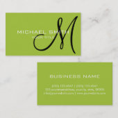 Monogram Android groene kleur achtergrond Visitekaartje (Voorkant / Achterkant)