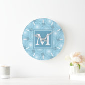 Monogram angel blauw circuitpatroon grote klok (Huis)