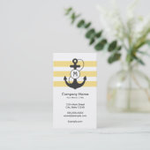 Monogram anker anker Nautical Yellow and Grey Visitekaartje (Staand voorkant)