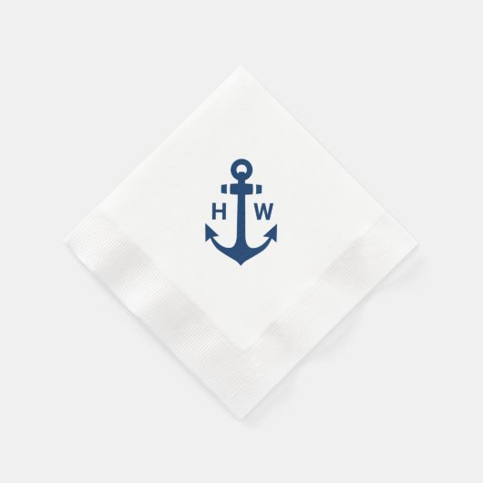 Monogram anker Diagonaal voor de marine van Napkin Servet (Hoek)