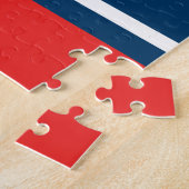 Monogram Ankergolven Boat Red White Blue Nautical Legpuzzel (Zijkant)