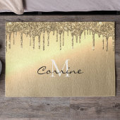 Monogram Antiek 14k Goud Dripping Glitter Deurmat