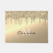 Monogram Antiek 14k Goud Dripping Glitter Deurmat (Voorkant)