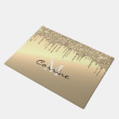 Monogram Antiek 14k Goud Dripping Glitter Deurmat (Schuin)
