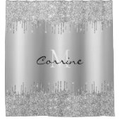 Monogram Antiek Druppelen Glitter Metallic Douchegordijn (Voorkant)