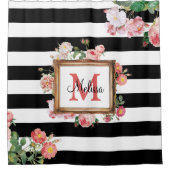 Monogram Antiek  Floral & Stripes Douchegordijn (Voorkant)