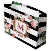 Monogram Antiek  Floral & Stripes Groot Cadeauzakje (Achterkant Gekanteld)