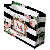 Monogram Antiek  Floral & Stripes Groot Cadeauzakje (Voorkant Gekanteld)