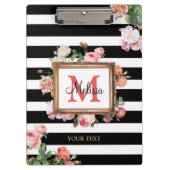 Monogram Antiek  Floral & Stripes Klembord (Voorkant)