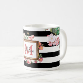 Monogram Antiek  Floral & Stripes Koffiemok