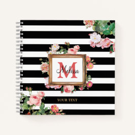 Monogram Antiek  Floral & Stripes Notitieboek