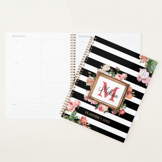 Monogram Antiek Floral & Stripes Planner (Display)