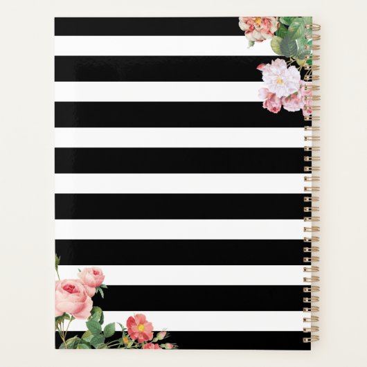 Monogram Antiek Floral & Stripes Planner (Achterkant)