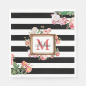 Monogram Antiek  Floral & Stripes Servet (Voorkant)