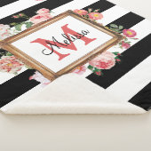 Monogram Antiek Floral & Stripes Sherpa Deken (3/4)