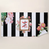 Monogram Antiek Floral & Stripes Strandlaken (Voorkant)