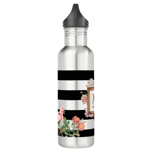 Monogram Antiek  Floral & Stripes Waterfles (Links)