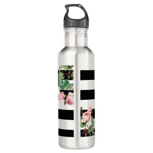 Monogram Antiek  Floral & Stripes Waterfles (Achterkant)