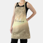 Monogram Antiek Goud Dripping Glitter Metallic Schort (Insitu)