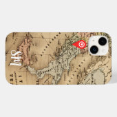 Monogram  Antiek Kaart van Italië Vakantie Case-Mate iPhone Case (Achterkant (horizontaal))