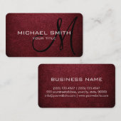 Monogram Antiek Ruby Leather Look Visitekaartje (Voorkant / Achterkant)