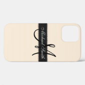 Monogram Antiek witte Kleur Achtergrond Case-Mate iPhone Case (Achterkant (horizontaal))