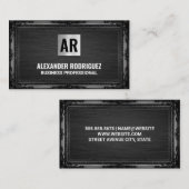 Monogram | Antiek zwart Lijst Visitekaartje (Voorkant / Achterkant)