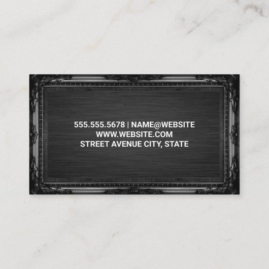 Monogram | Antieke Zwarte Lijst Visitekaartje (Achterkant)