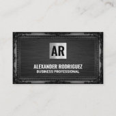 Monogram | Antieke Zwarte Lijst Visitekaartje (Voorkant)