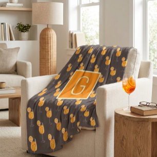 Monogram Aperol Spritz Fleece Deken