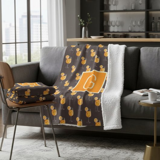 Monogram Aperol Spritz fleece deken