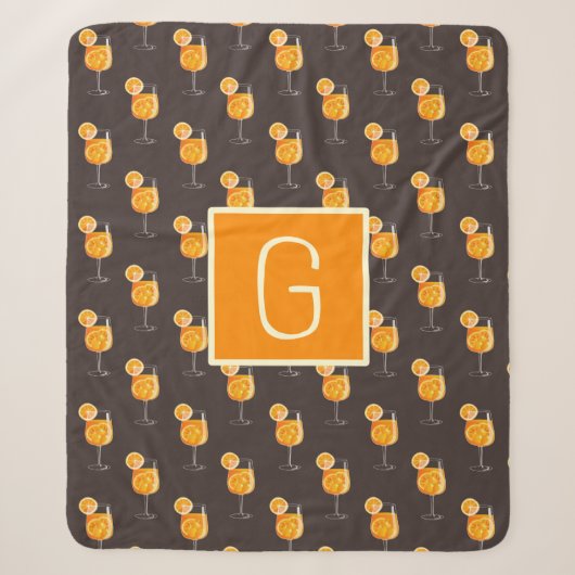 Monogram Aperol Spritz fleece deken (Voorkant)