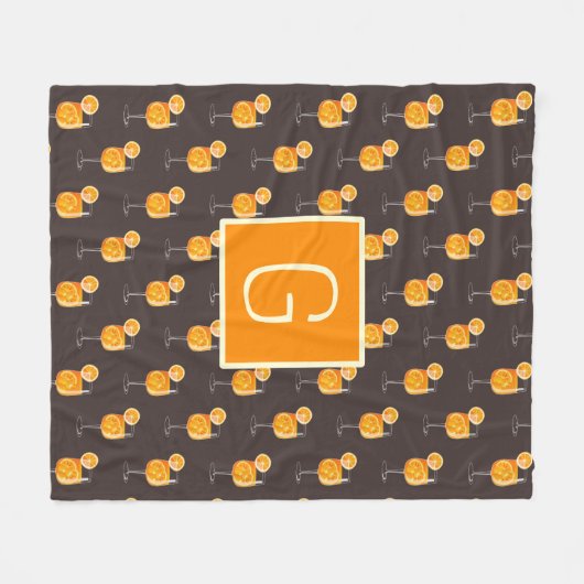 Monogram Aperol Spritz Fleece Deken (Voorkant (Horizontaal))