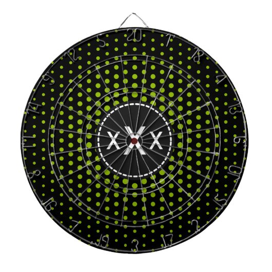 Monogram Apple green Techno Stippen Modern Dartbord (Voorkant)