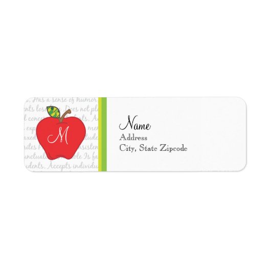 Monogram Apple Return Label (Voorkant)