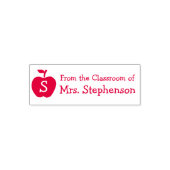 Monogram Apple Teacher Classroom Custom School Zelfinktende Stempel (Design)