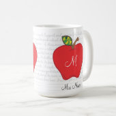 Monogram Apple Teachers Coffee Mok (Voorkant rechts)
